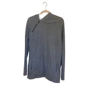 & mixed media hoodie polka dots & floral size XXL beachy boho casual cozycore